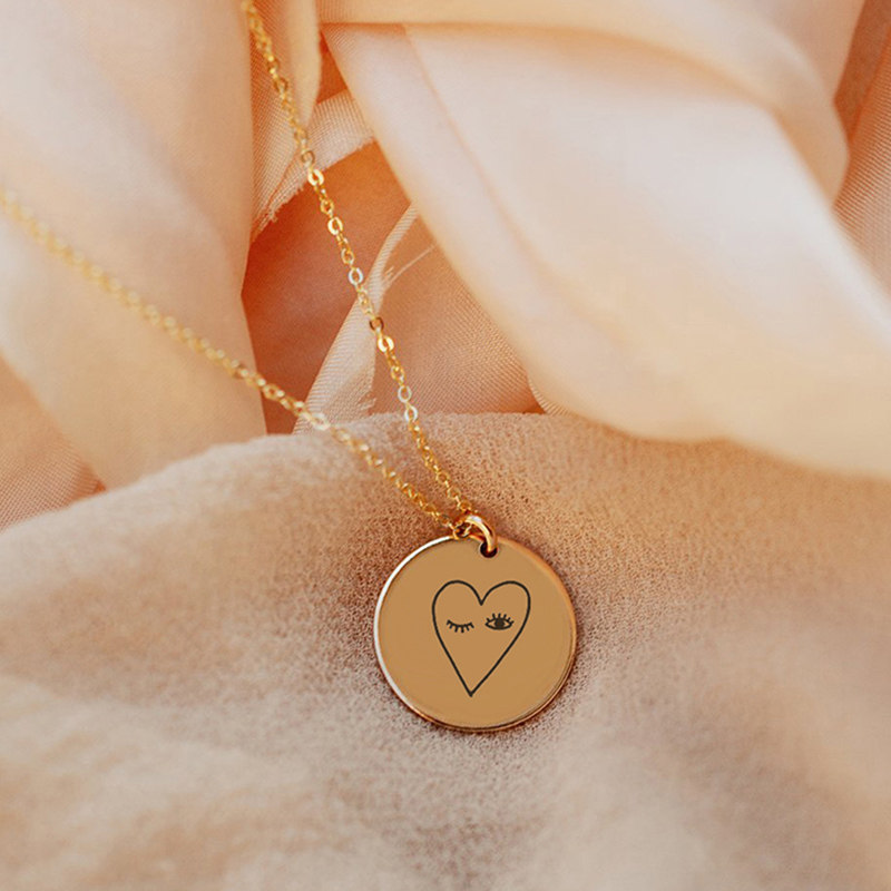 锁骨定制项链设计insdiy免费刻字图案情侣项链定制