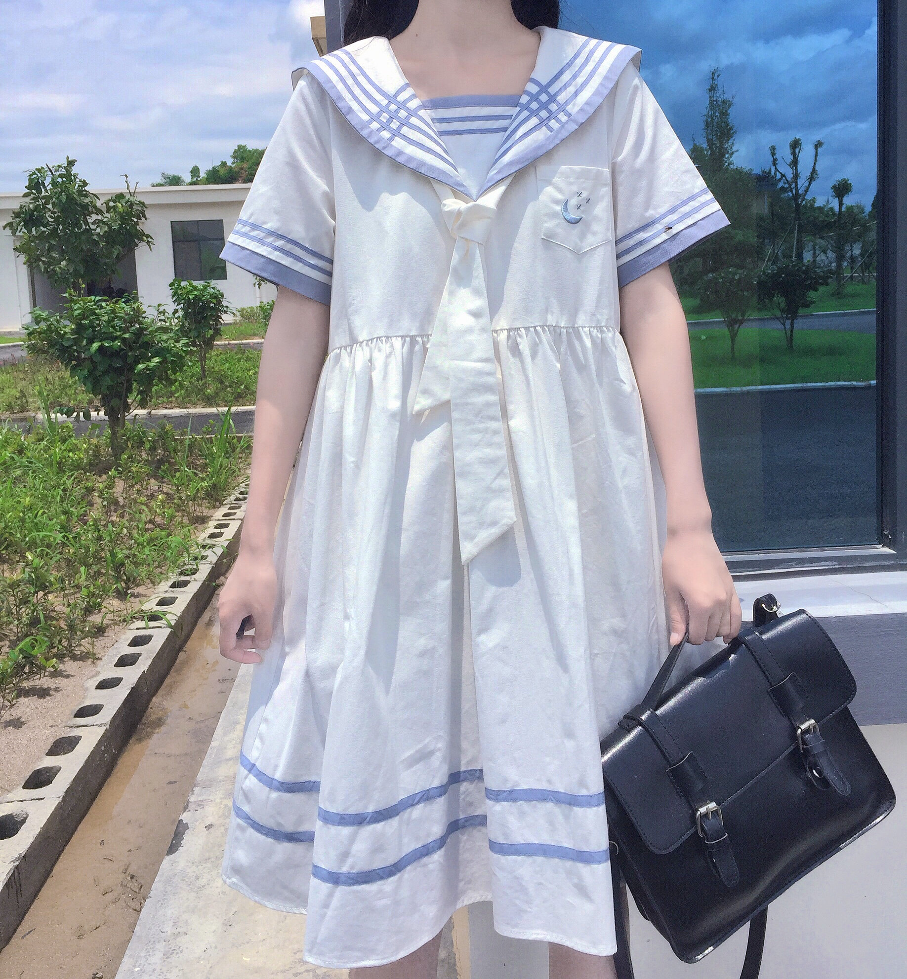 女孩森系制服jk洋气连衣裙学院夏装中学生初中连衣裙