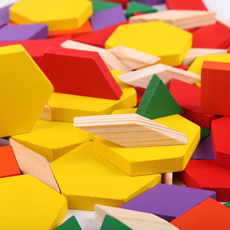木制七巧板拼图益智力婴幼儿童宝宝早教学积木几何认识图形玩具