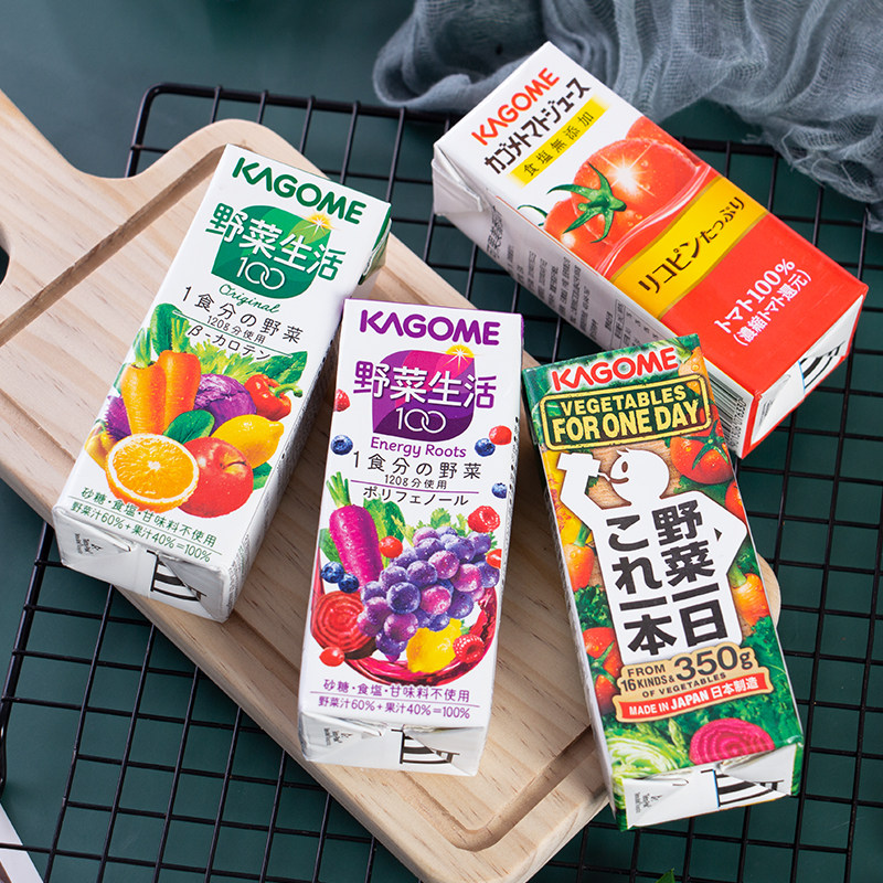 原装进口可果美复合果蔬汁日本果汁低卡轻断食健康饮品200ml*12盒