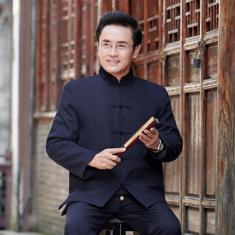 中国国风男装2020秋季新款唐装上衣外套中老年唐装