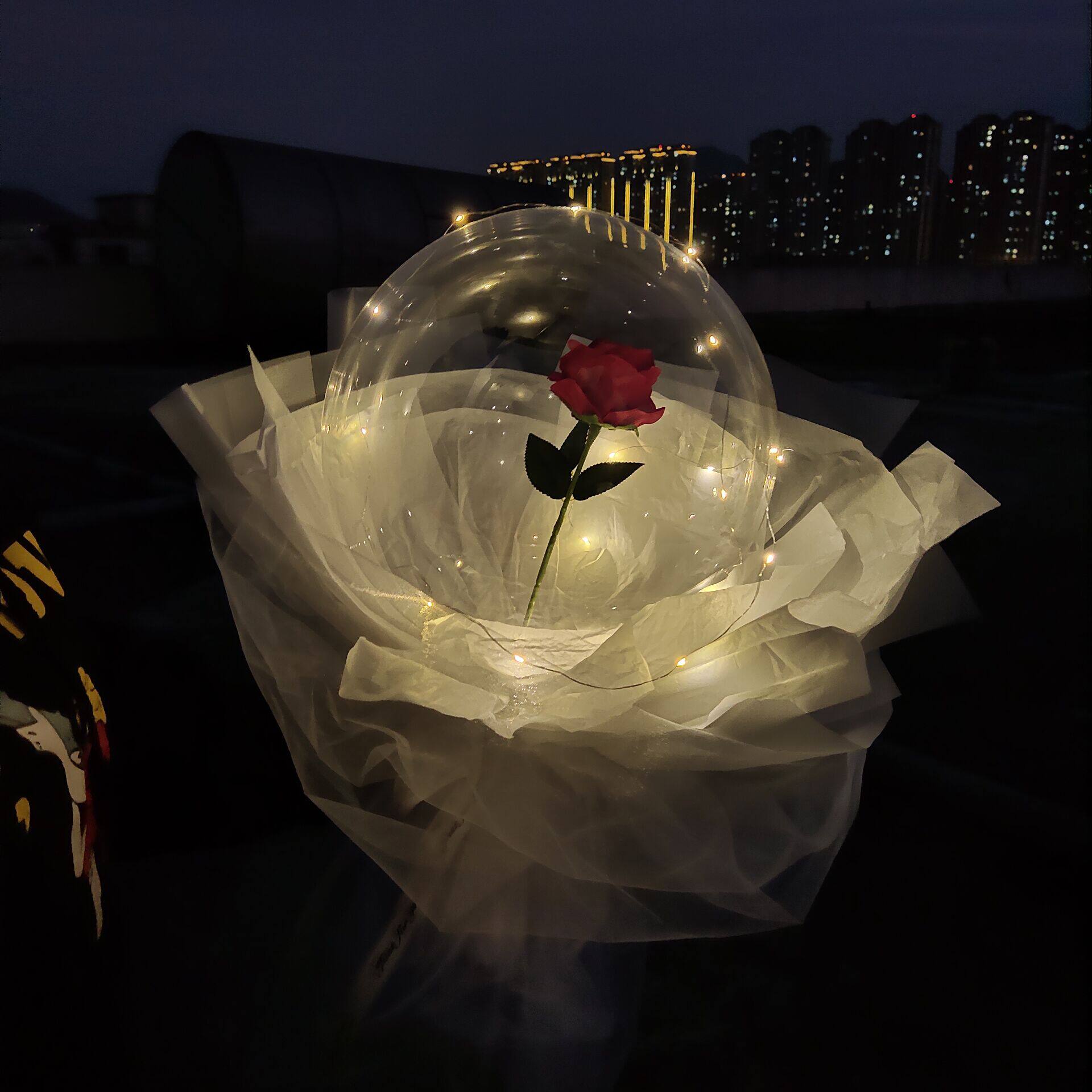 太空玫瑰小王子的diy手工制作材料网红玫瑰花波波球花束透明气球