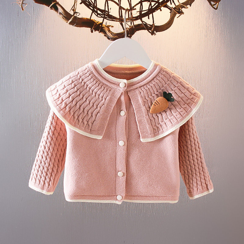 毛衣女童洋气外套1-2-3-4岁宝宝秋装针织衫婴儿加厚毛衣