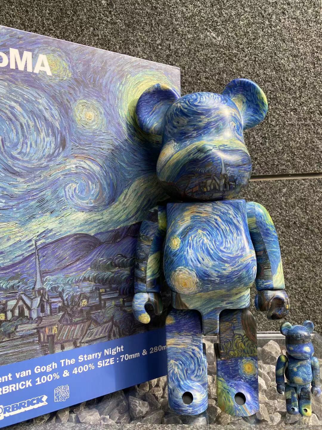 日本直邮bearbrickvangoghvincent梵高星空1000潮玩盲盒