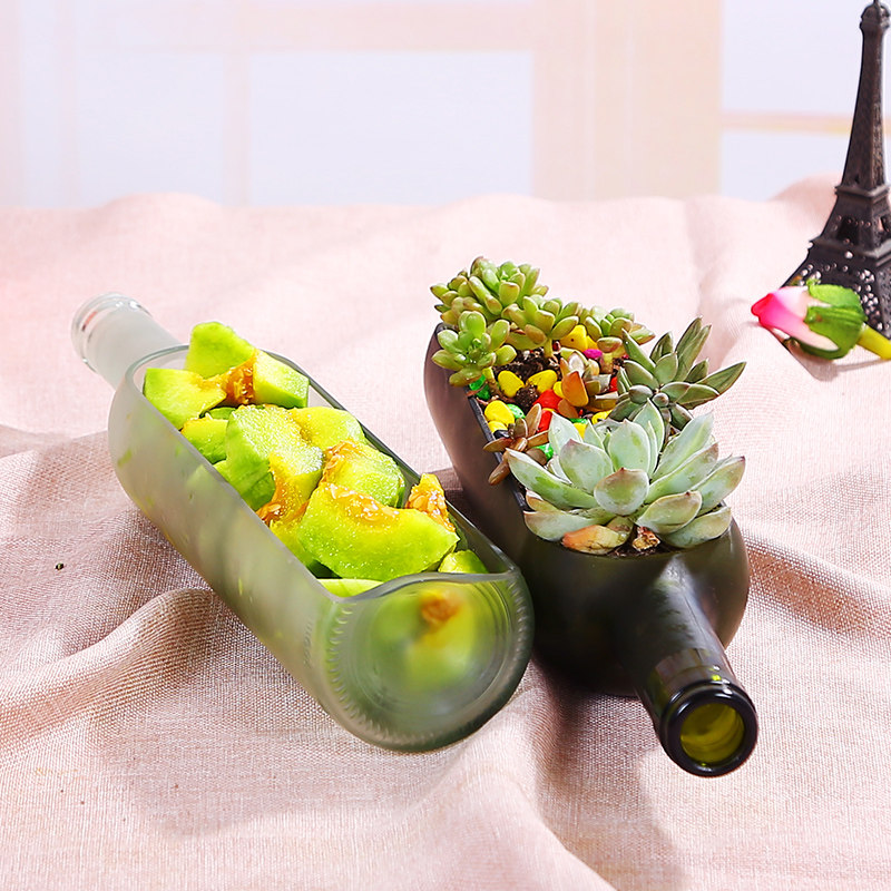 创意diy编织支架红酒酒瓶桌面悬浮花瓶餐具花瓶