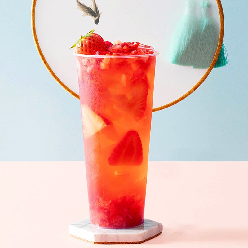 草莓茶花鲜活优果果茶水果果果茶饮料浓浆果酱蜂蜜果味茶