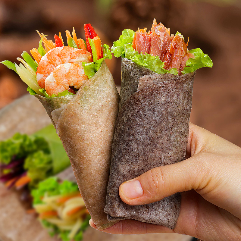 饼皮粗粮全麦荞麦卷饼即食低脂主食杂粮菠菜包点