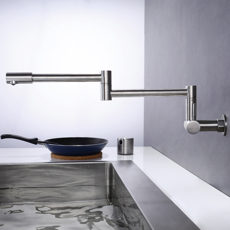 mingor入墙水龙头单冷不锈钢厨房洗菜菜盆洗衣折叠厨房龙头