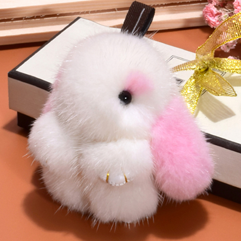 貂毛可爱小兔子韩国毛绒玩具垂耳兔公仔玩偶挂件手机迷你挂饰小号
