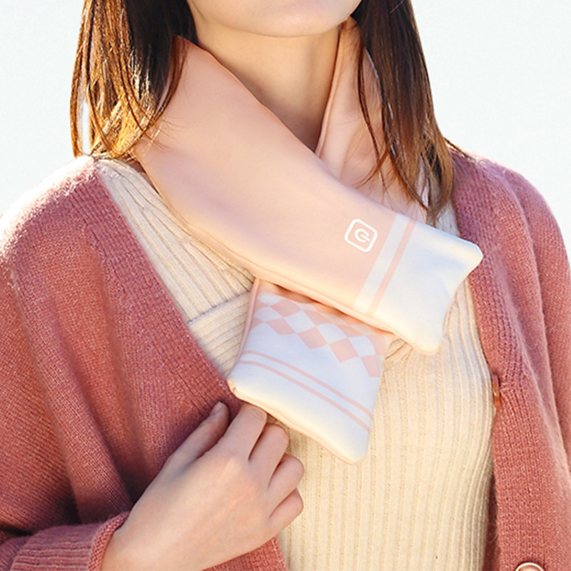 发热加热围巾冬季保暖围脖女防寒护颈椎神器围巾