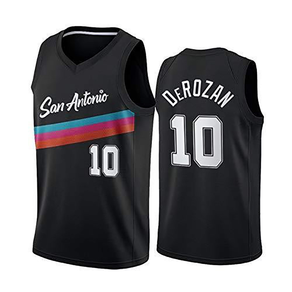 马刺队10号德玛玛尔德罗赞球球衣deroza新款城市篮球服