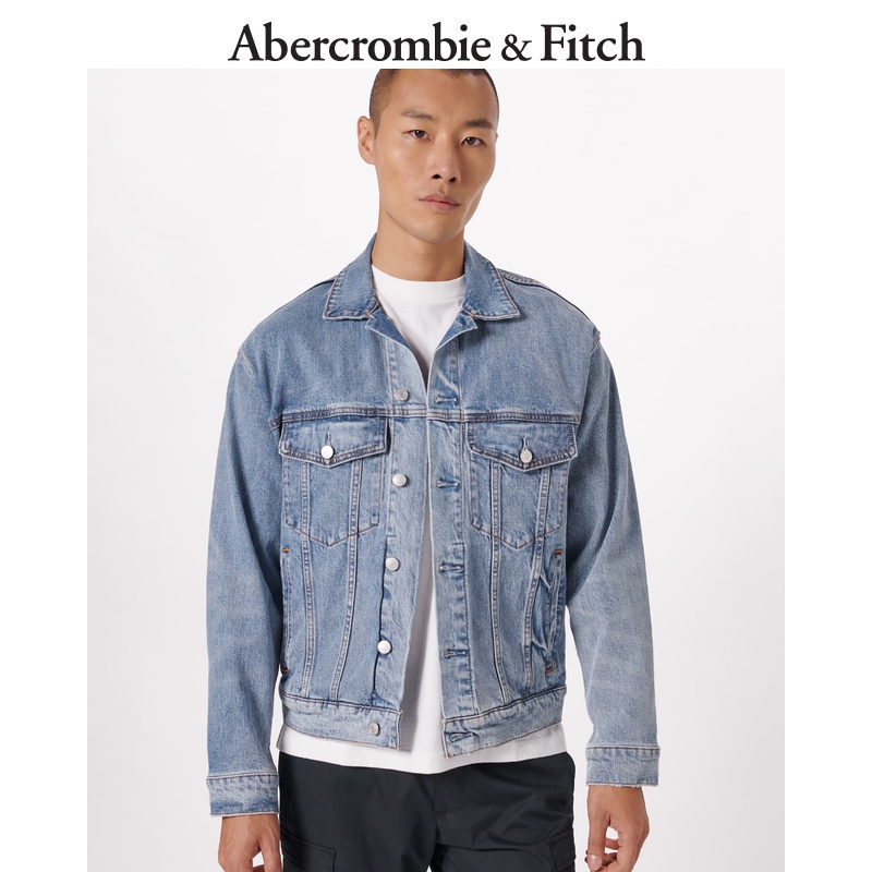 Abercrombie＆Fitch男装 宽松牛仔多口袋夹克 310820-1 AF