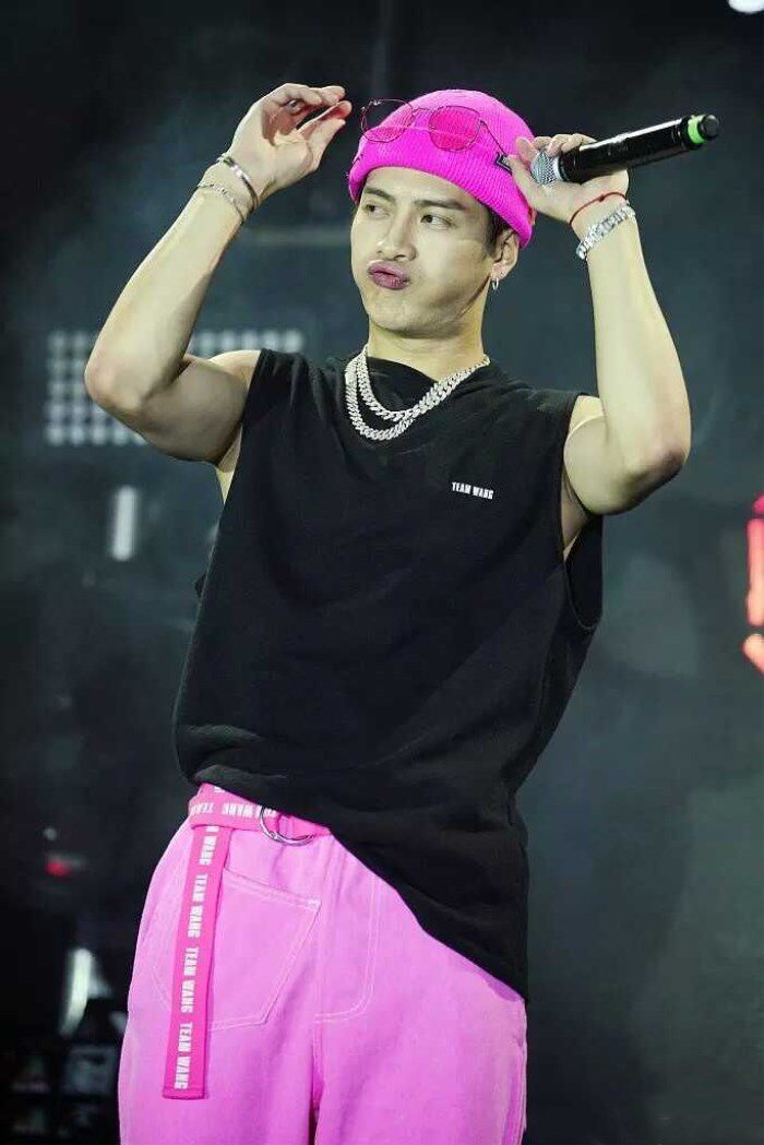 王嘉尔同款黑色背心teamwang纯棉无袖演唱会周边t恤