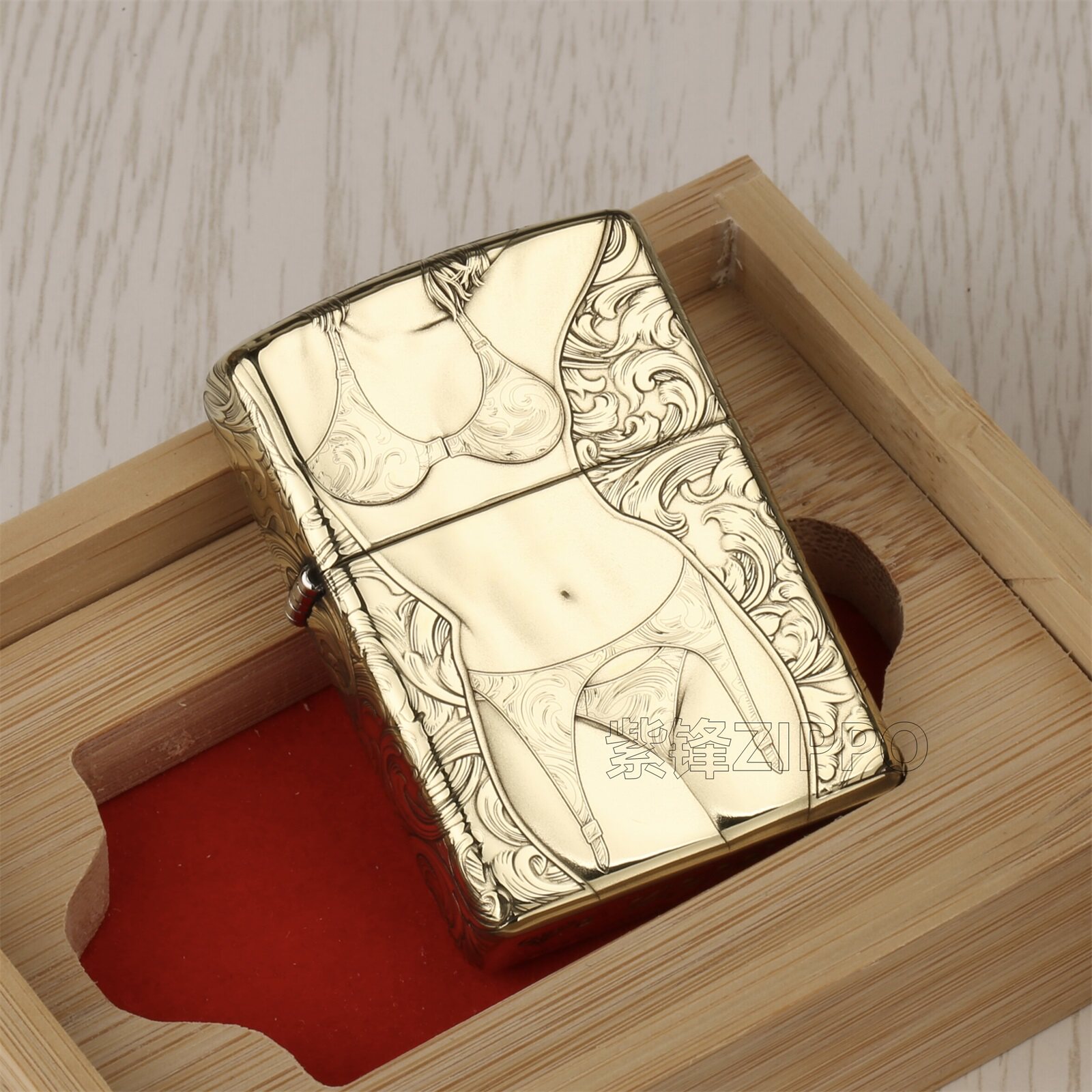 zippo防风打火机蚊版蚊子比基尼女郎内衣纯铜纯银zippo