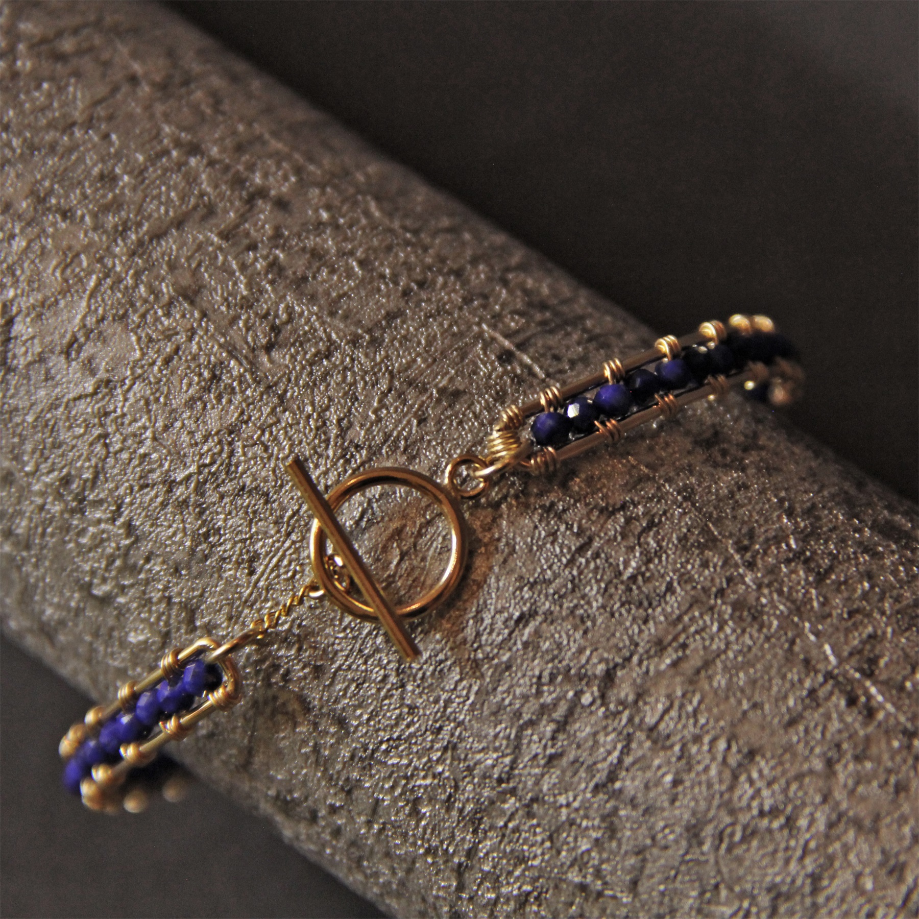 卜鹿独立设计经典设计款青金石细手镯 原创小众设计手镯 森系首饰