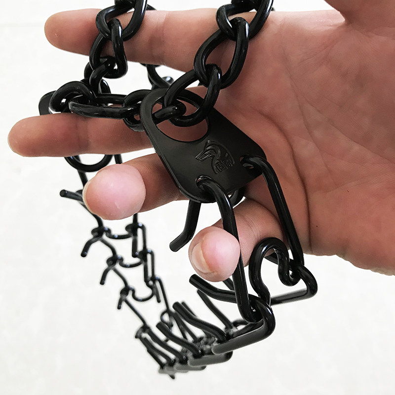 不锈钢刺激黑色钢刺钉脖圈训练项圈中大型猛犬训犬项圈