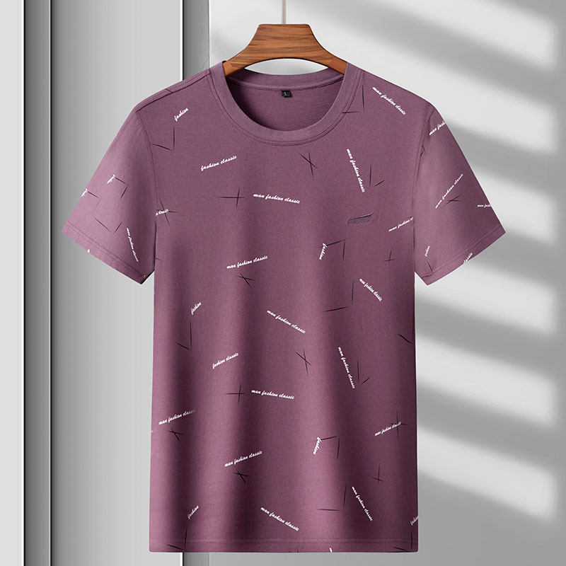 男士短袖中老年爸爸夏装无领半袖全棉汗衫休闲t恤