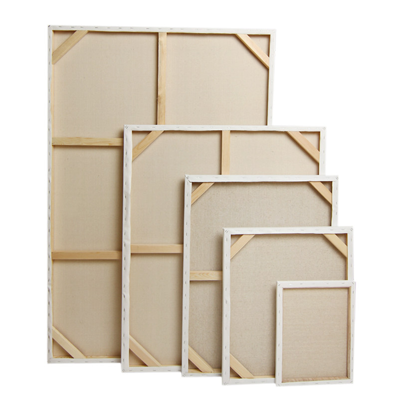 批发定制油画布细纹亚麻油画带框丙烯雨露麻内框尺寸大画布油画框