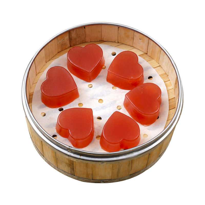 盈亨心形红枣糕广式茶楼特色点心手工早茶糕点红心糕港式蒸发糕