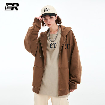 ER Gothic style cross heavy sweatshirt men's American high street trendy brand hoodie oversize couple coat autumn