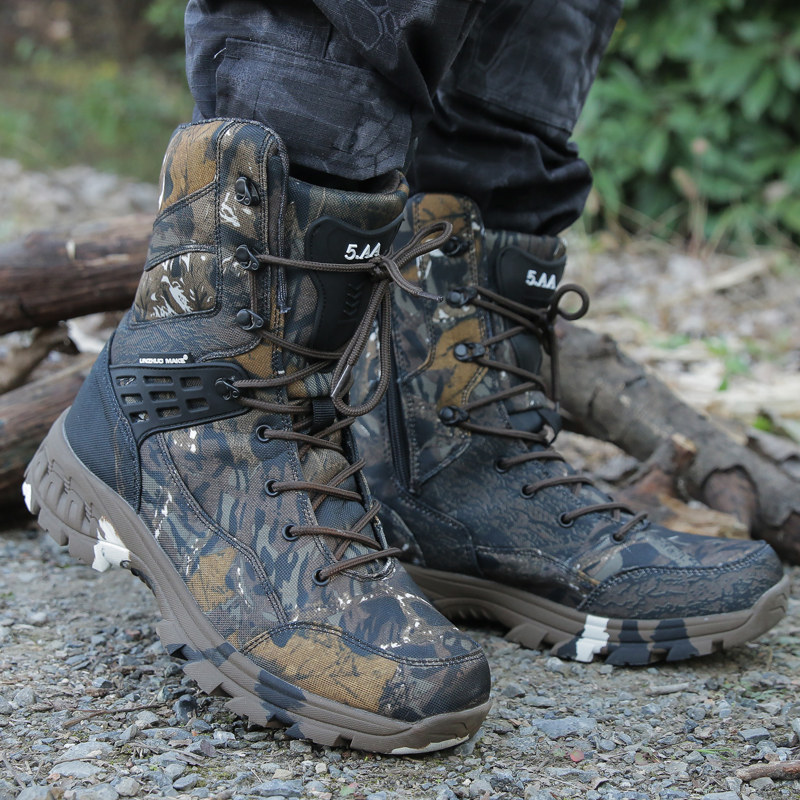 户外迷彩作战靴男特种兵秋冬美军高帮靴防滑防水战术靴