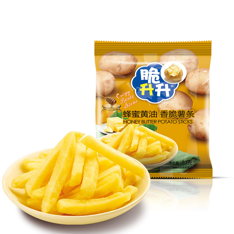 脆升升薯条脆生生香脆蜂蜜黄油25袋500g网红休闲膨化零食品小包装