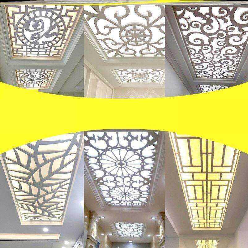 玄关木塑吊顶过道走廊通花雕花镂空pvc密度通花板