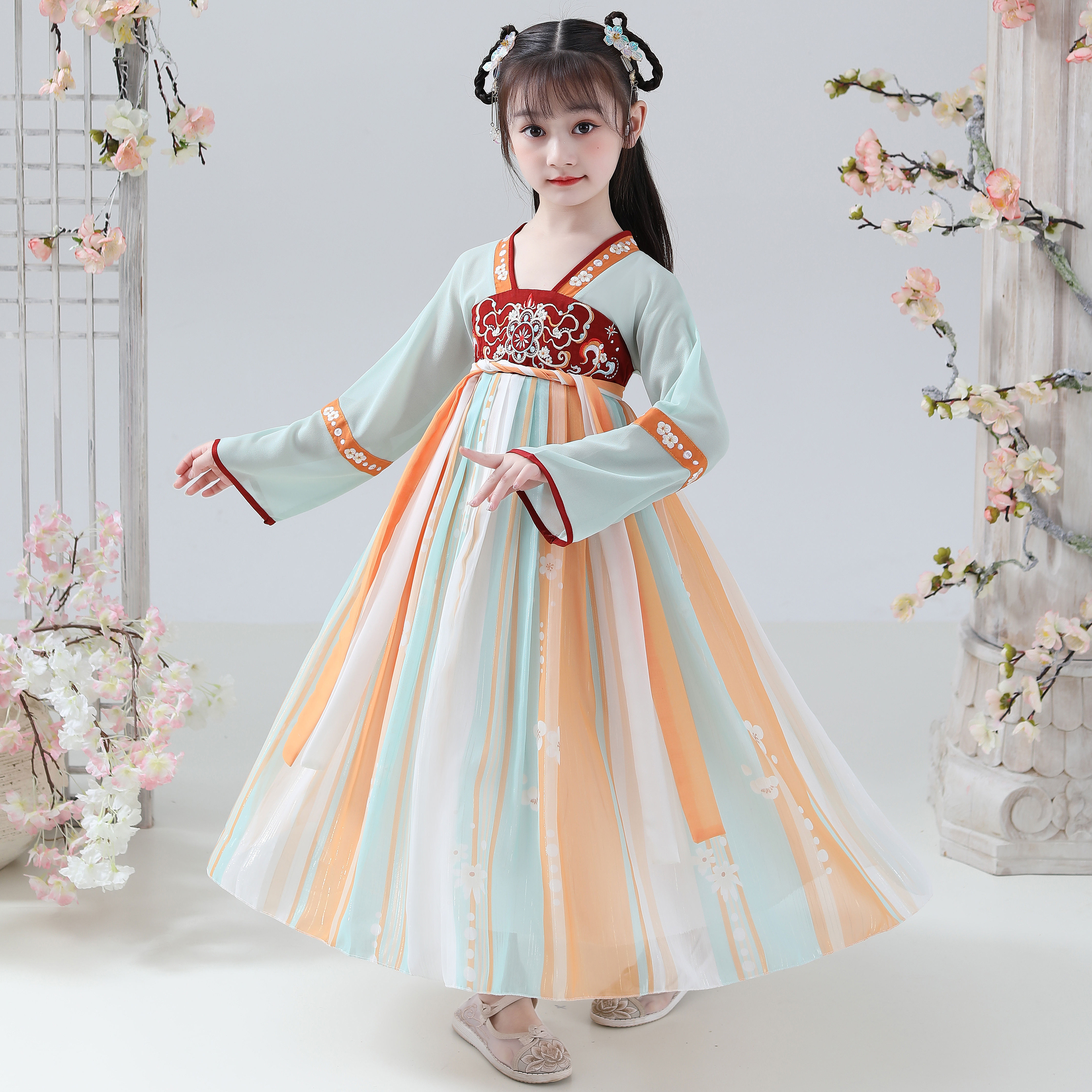汉服女童中国国风漂亮公主古装襦裙超仙唐装汉服
