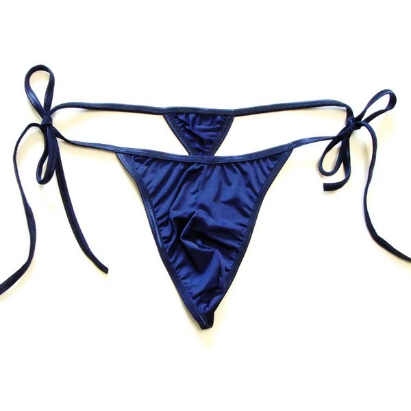 男士丁字裤t裤男士性感低腰透明牛奶丝细带系带紧身舒适内裤t-289