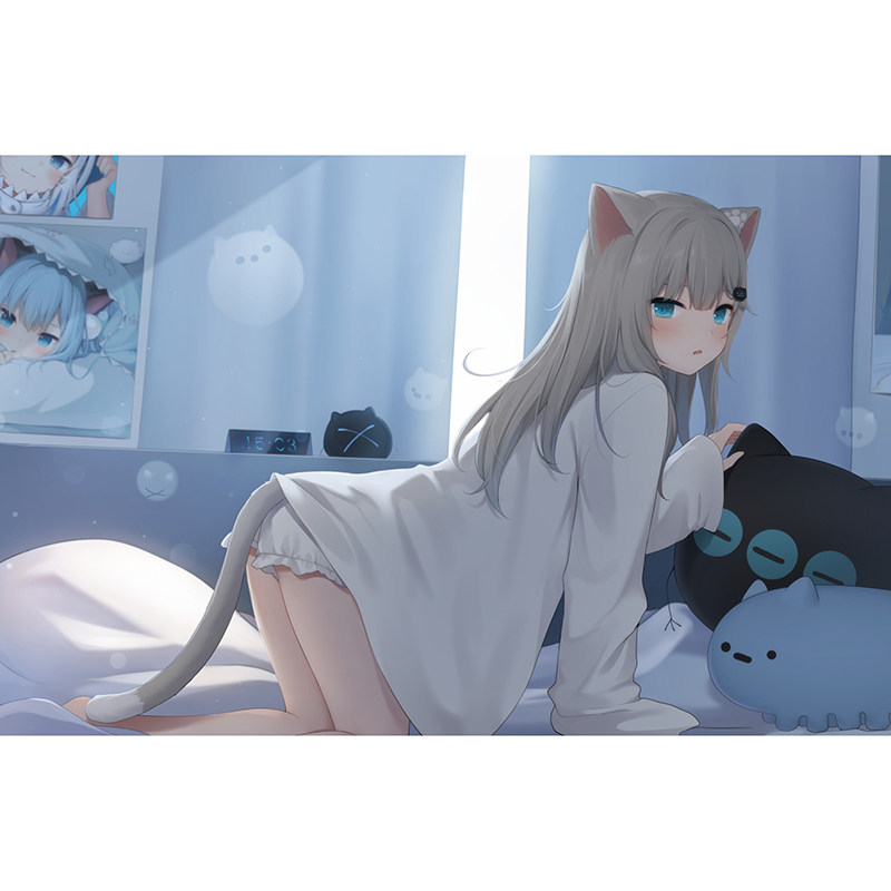 猫羽猫娘二次元动漫海报墙贴宿舍卧室高清壁纸现代装饰画
