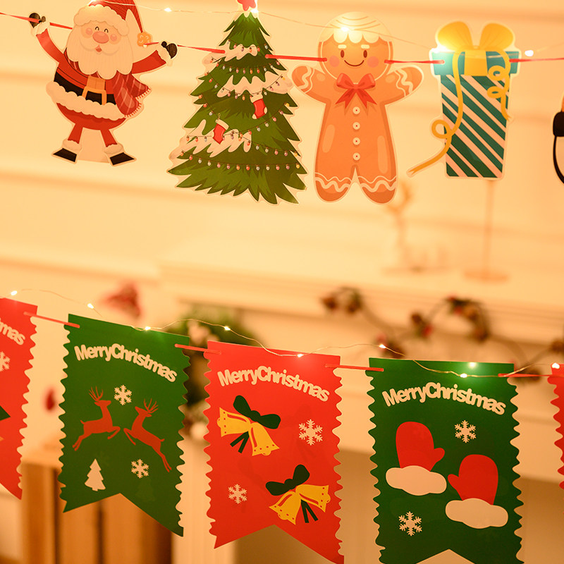 圣诞拉旗吊旗挂旗拉花挂件吊饰圣诞节装饰用品商场圣诞装饰品