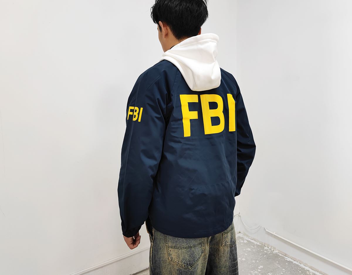 美式宽松标志探员工装棉服外套fbi秋季春秋夹克