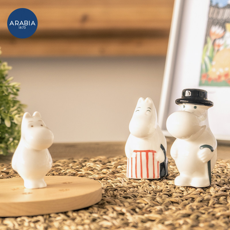 北欧芬兰arabia卡通姆明moomin陶瓷摆件潮玩手办摆件