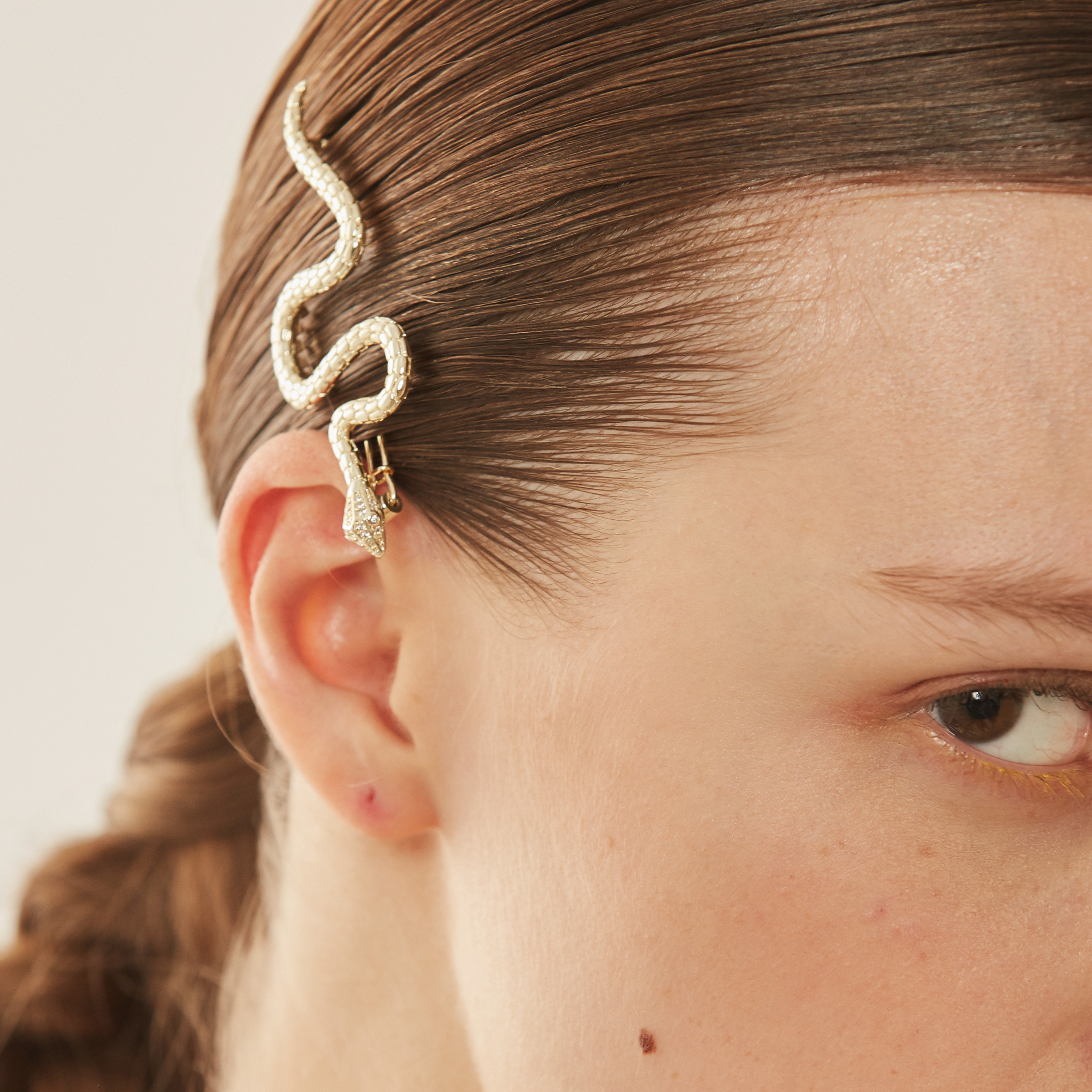 annxu蛇之少女轻奢蛇形镶钻发饰设计酷感性冷淡发饰