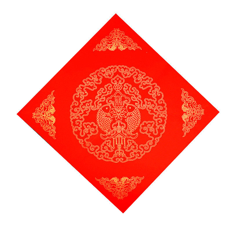 对联加厚瓦当红纸头门头春子门贴大号福禄寿龙凤宣纸