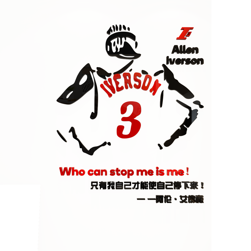 卧室装饰篮球主题房间布置艾弗森海报男生宿舍床头软装墙贴