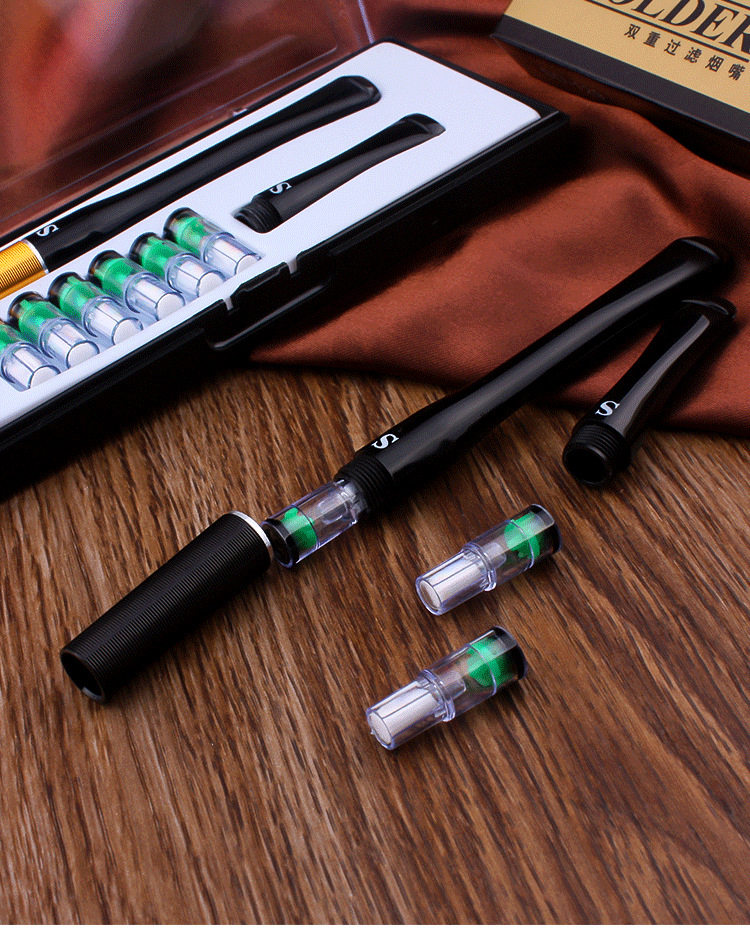 sanda三达烟嘴sd-129滤芯型过滤循环使用长款烟咀烟嘴