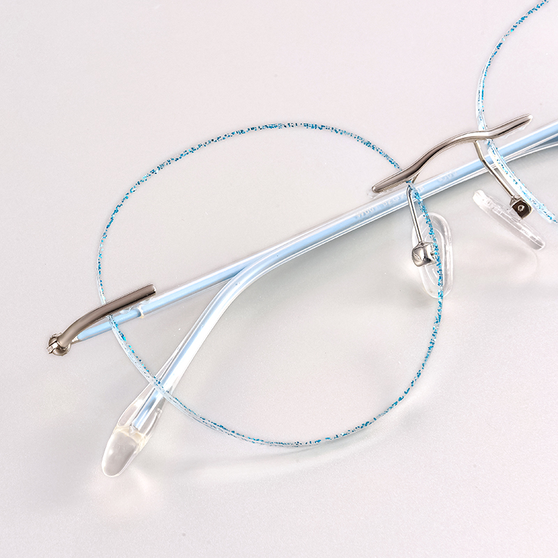 眼镜近视无框素颜蓝光金属钻石切边可配平光定制成品光学镜