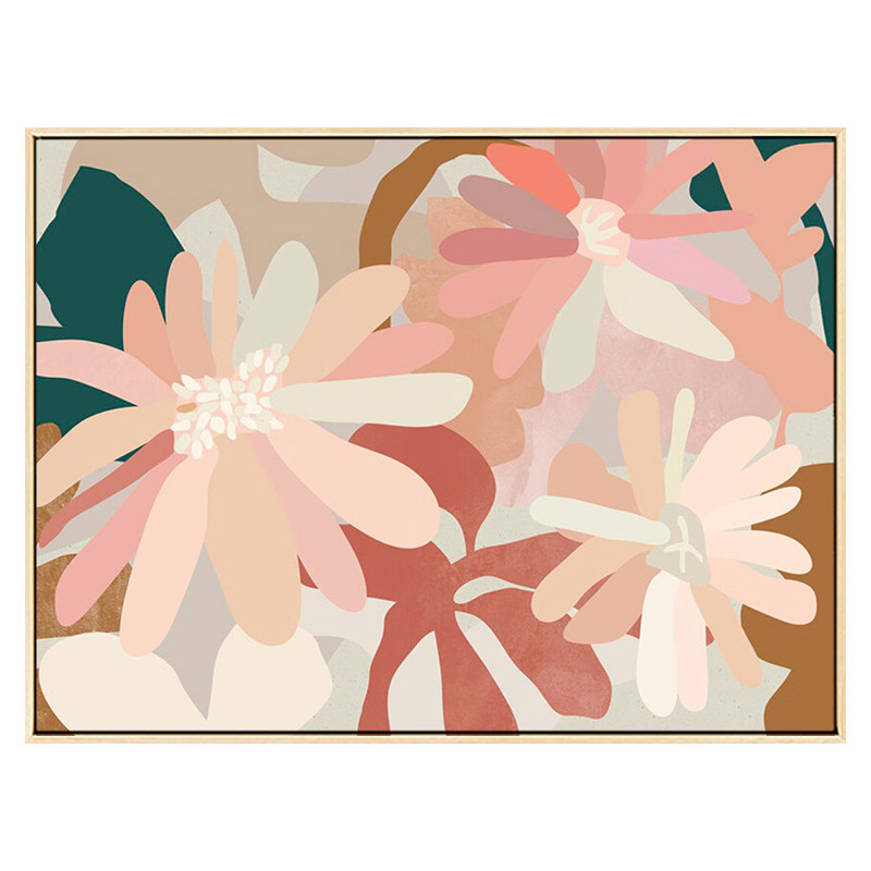 抽象花卉客厅装饰画北欧欧风卧室挂画粉色床头现代装饰画