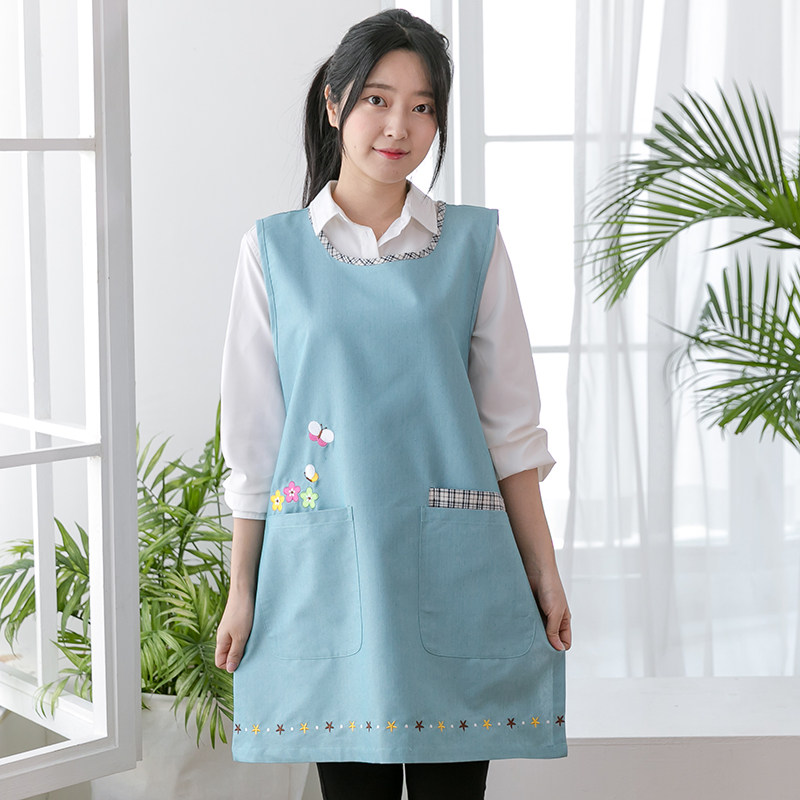 简约时尚背心围裙罩衣坎肩幼儿园卡通餐厅厨房围裙