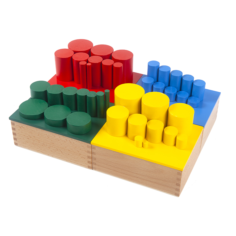 蒙氏感官教具彩色圆柱体积木幼儿园专业版蒙台蒙特早教教具