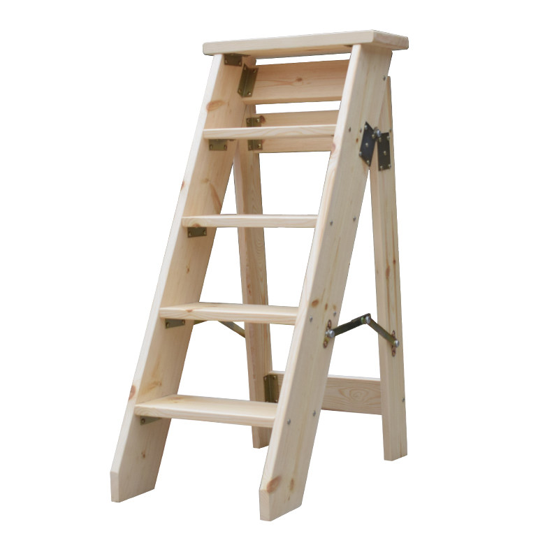 楼梯阁楼单侧实木家用木质复古梯椅五步人字梯家用梯