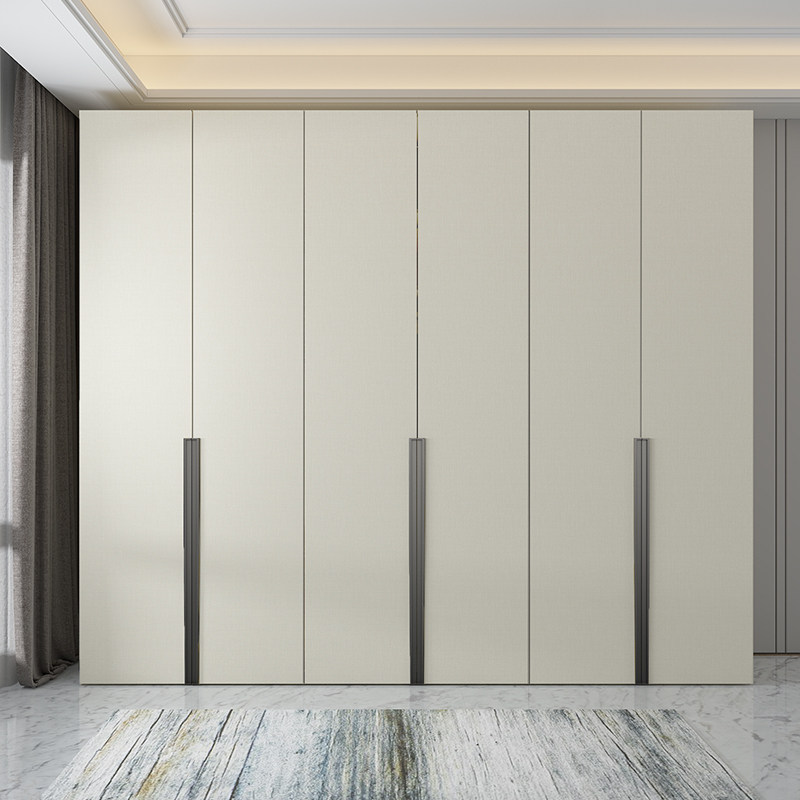 极简衣柜白色现代简约卧室家用四六门储柜子加顶柜衣柜