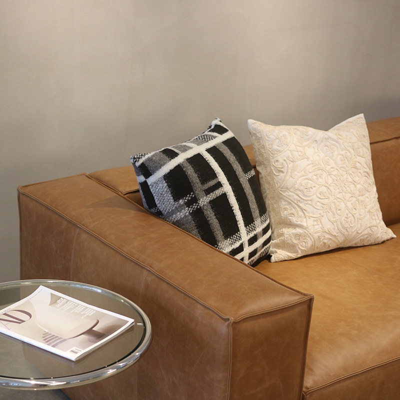 优尼居北欧复古头层牛皮驼色油蜡沙发沙发客客厅皮艺沙发