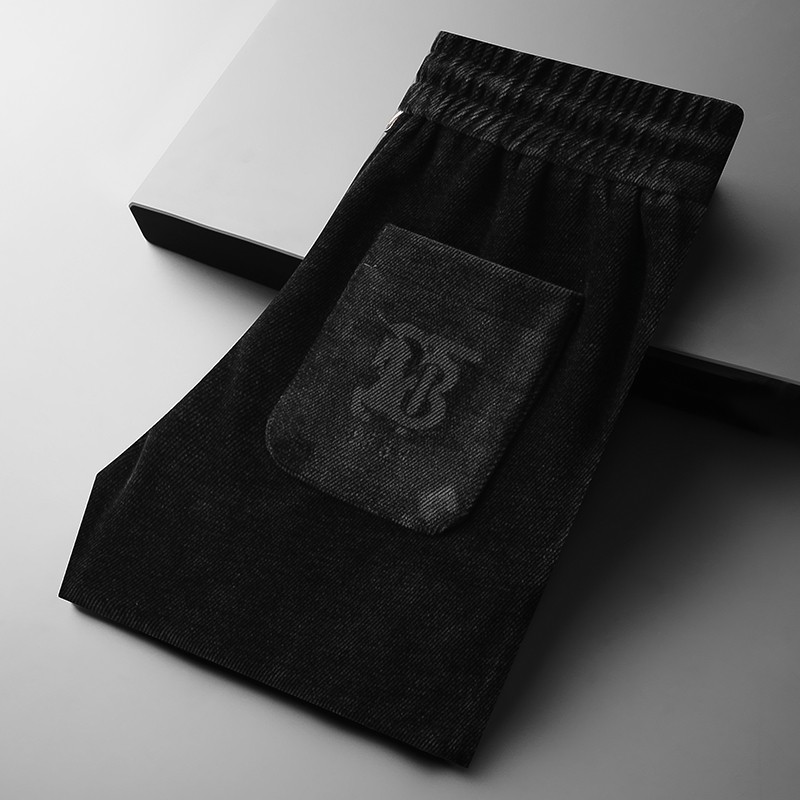 冬季保暖绒料休闲裤男轻奢时尚韩版潮流雪尼尔加绒休闲裤男士长裤