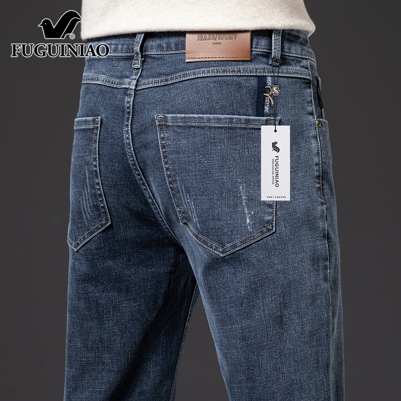 富贵鸟牛仔裤男士2022年春夏薄款高端潮牌宽松直筒休闲长裤子男裤