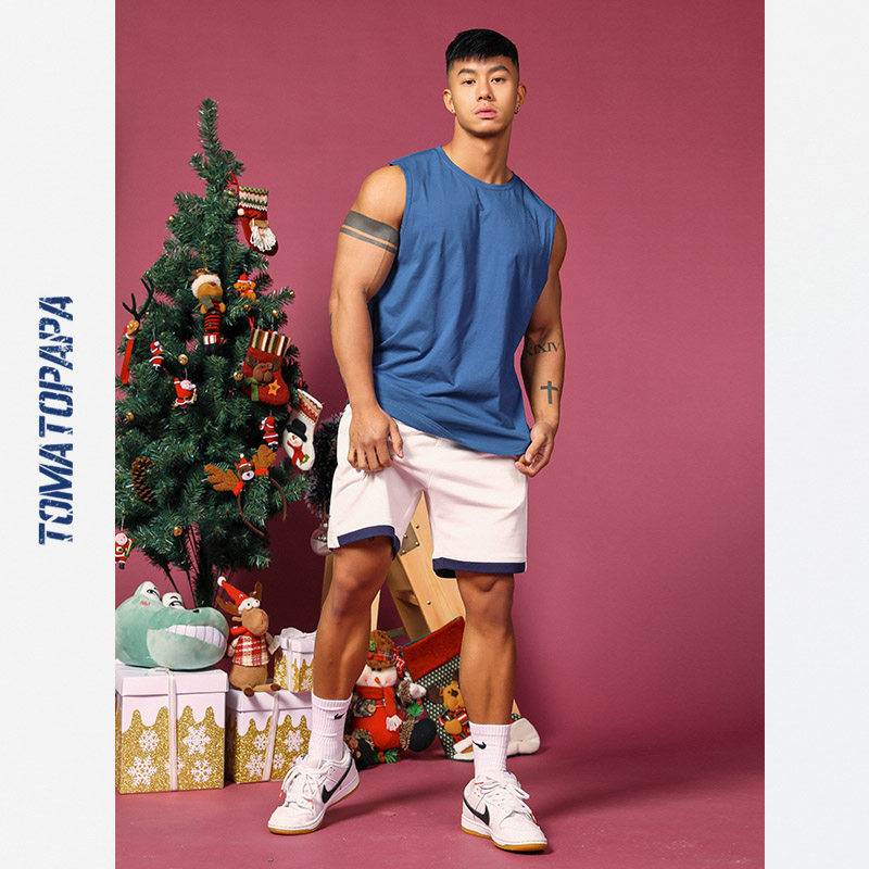 背心tomatopapa2021新款欧美经典款棉透气运动健身跑步男背心