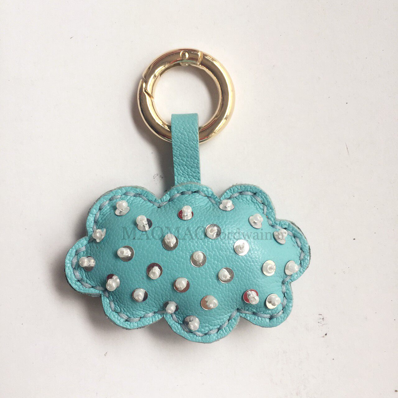 闺蜜创意礼物 纯手工皮质钥匙扣挂饰 羊皮云朵包包挂件配饰挂件