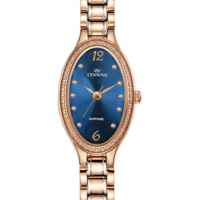 卡斯诺cenxino女表石英时尚女士手表钢带防水腕表国产腕表