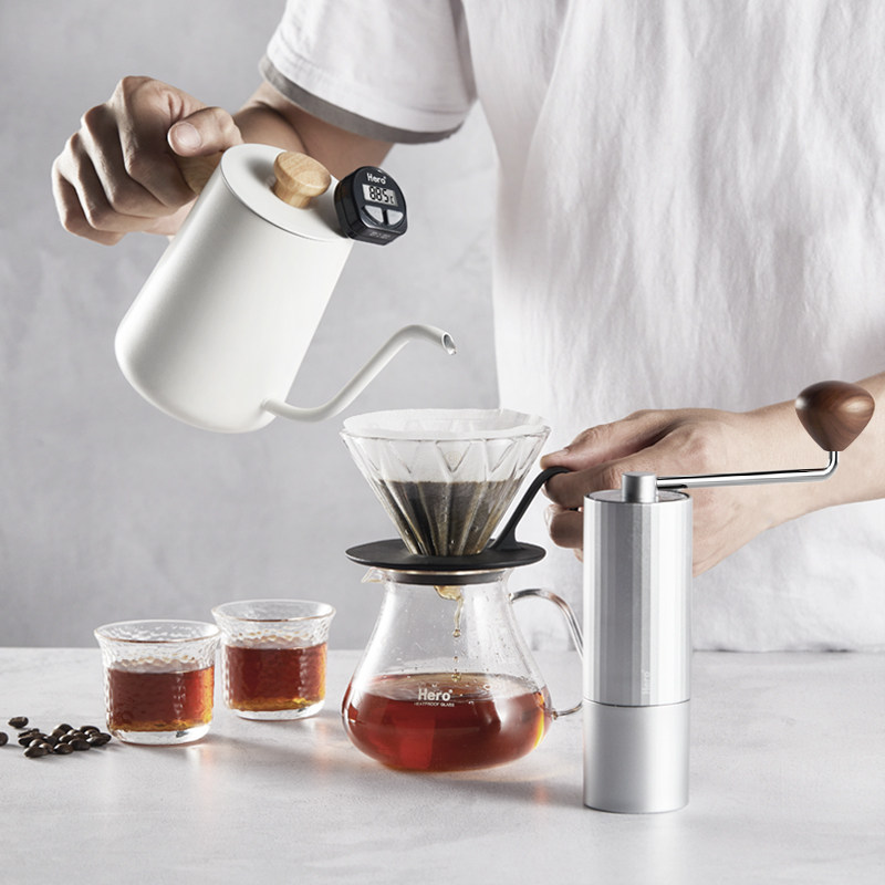 咖啡壶hero专业版手冲礼盒家用煮滴滤式磨豆机手咖啡壶